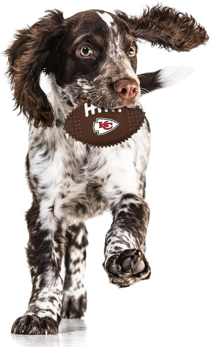 NFL Kansas City Chiefs Mega-chew Hard Nylon Bacon-flavored Dog Bone Football Chew Toy. Interactive Tasty Fun Dog Chew Toy. Indestructible Strong Durable Chew Toy Tough Pet Toys for Aggressive Chewers