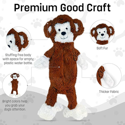 FGA MARKETPLACE Flat NO Stuffing NO Squeak Plush Dog Toys, Funny Style Will Entertain Your Pet for Hours, Recommended for Small and Medium Dog 21 INCH Long(Bundle 2)