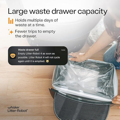 Litter-Robot 4 Supply & Accessory Bundle by Whisker, Black- Automatic Self-Cleaning Cat Litter Box, Includes Litter-Robot 4, Ramp, Mat, 3 OdorTrap Packs, 10 Liners, 30 Wipes, & 2 Carbon Filters