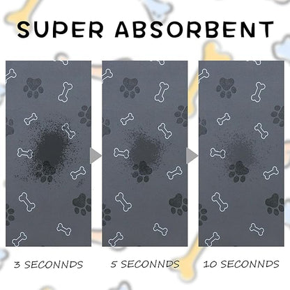 Pet Cat Dog Food Mat Non Slip Mat for Dog Water Bowl Mat Quick Dry Absorbent Cat Feeding Mat, 18.1 * 11.8 in, Light Grey