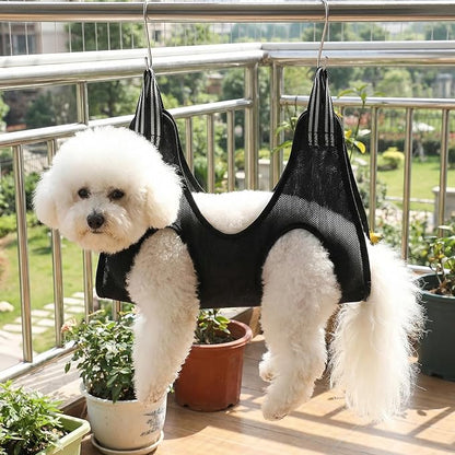 Dog Grooming Hammock - Breathable Dog Nail Trimming Hammock - Hanging Harness with S Hooks for Cats and Small Dogs Nail Trimming, Bathing, Brushing