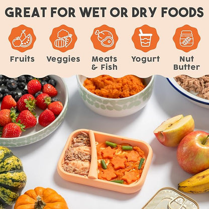 Awoo Sardina - Silicone Dog & Cat Lick Mat + Slow Feeder with Suction Cups - Non-Slip, Dishwasher Safe Pet Dish - Extends Mealtime for Fast Eaters & Reduces Anxiety - for Wet & Dry Food (Melon)