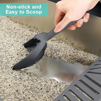 2 Pack Stainless Steel Litter Box | XL Enclosed Cat Litter Boxes with Lid for Big Cats and Multi-Cats | High Sided, Anti-Urine Leakage | Non-Stick Bottom（Dark Gray）