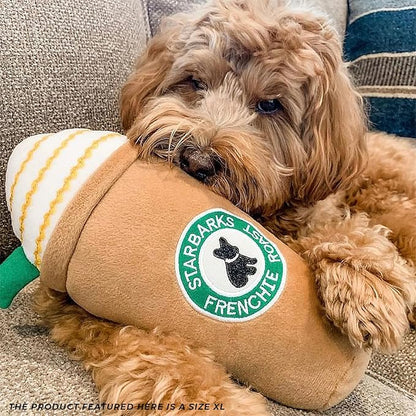 Haute Diggity Dog Starbarks Frappawcino, Plush Designer Dog Toys with Interactive Squeaker, Stimulating Pet Enrichment, Machine-Washable & Safe Materials for All Breeds, Size XL