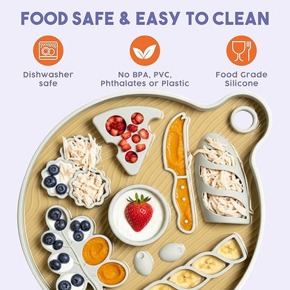 Awoo Smorgasboard - Silicone Dog and Puppy Lick Mat and Slow Feeder with Suction Cups - Non-Slip, Dishwasher Safe Pet Dish - Extends Mealtime for Fast Eaters - for Wet & Dry Food (Sage)