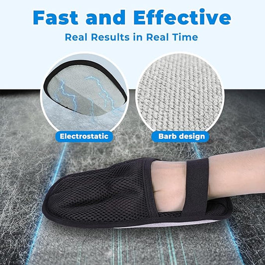GRENTY Magic Brush Pet Hair Remover, Upgraded Five-Finger Electrostatic Pet Hair Removal Gloves, Dogs & Cats Pet Hair Removal Tools for Clothing, Carpet, Sofa Gaps, Car Seat