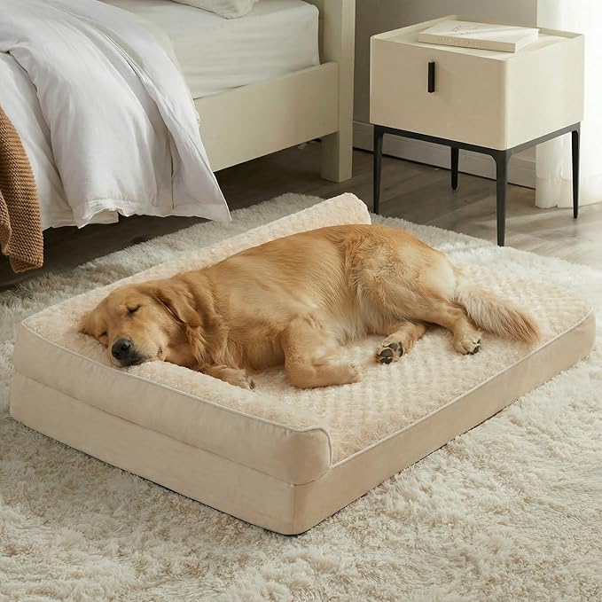 BFPETHOME Orthopedic Dog Beds for Large Dogs-Waterproof Sofa Dog Bed with Removable Washable Cover, Large Pet Bed with Waterproof Lining and Nonskid Bottom,Pet Bed for Dogs