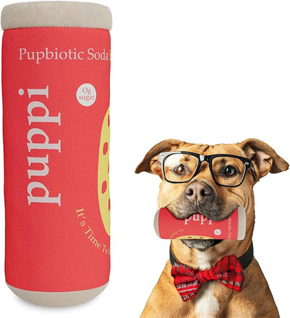Soda Can Parody Dog Toy – Funny Squeaky Dog Toys for Interactive Play and Training – Durable, Easy to Clean, Birthday Gifts for Small, Medium and Large Dogs