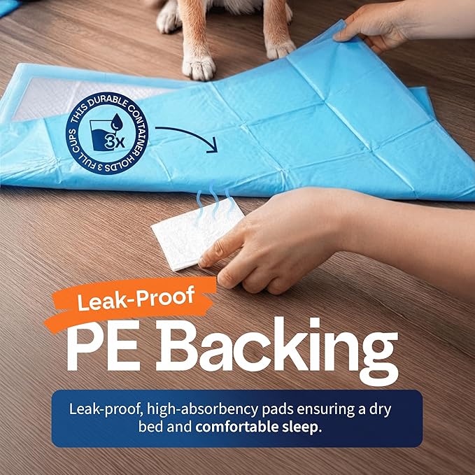 Healqu Puppy Pads - 100-Count, 24x24 - Advanced Leakproof Technology for Housebreaking & Training - Ultra Absorbent Puppy Pee Pads - Ideal for Dogs, Puppies, Cats - Attractant Pet Training Pads