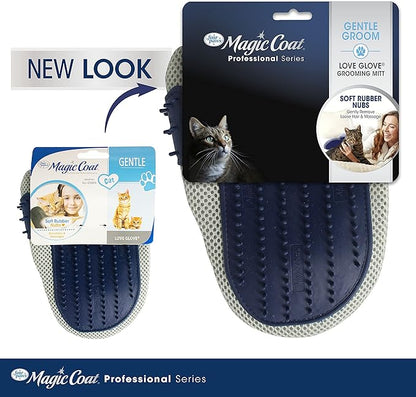 Four Paws Magic Coat Professional Series Love Glove Silicone Cat Grooming Mitt, Deshedding & Dematting, 1 Count