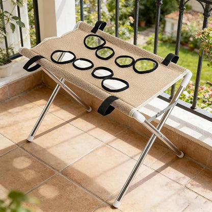 Iron Pet Grooming Hammock - 8-Hole Design Anti-Escaping Cats Sling | Polyester Cloth Kitten Grooming Hanger | for Cats Dogs Kitten Puppy Small Medium Large Breed Indoor Home Hair Cutting Ear Cleaning