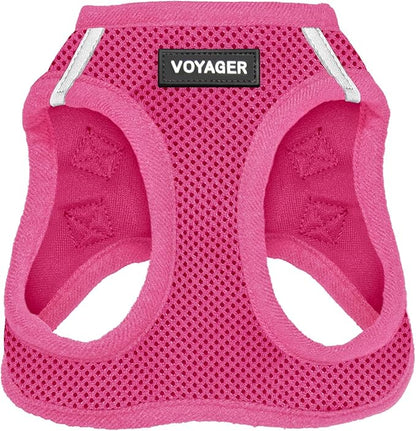 Best Pet Supplies Voyager Step-in Air Harness - All Weather Mesh, Reflective, No Pull Harness for Dogs, Cats - Secure with Hook & Loop Fastener, Buckle, Double D-Rings - Fuchsia, XL
