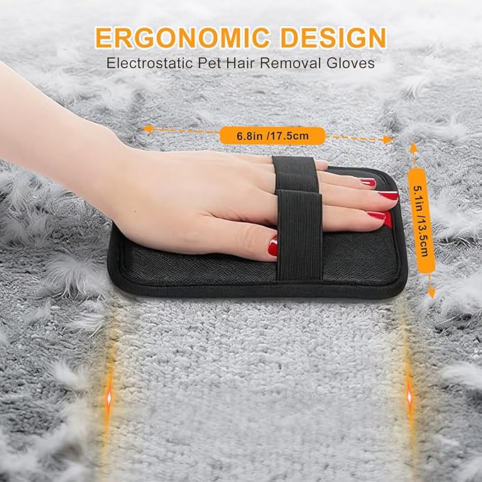Pet Hair Removal Glove,Reusable Electrostatic Pet Hair Remover Glove,Washable Grooming Tool for Cats, Dogs, Furniture, Car Seats, & Carpets(1 Piece)
