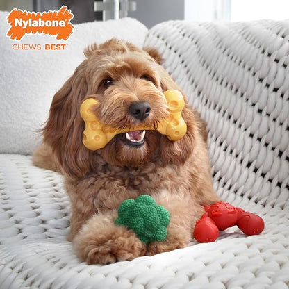 Nylabone Power Chew Toy Bundle, Cute Dog Toys for Aggressive Chewers, Filet Mignon, Cheese, and Bacon Flavors, Large Dogs - Up to 50 lbs, 3 Pack