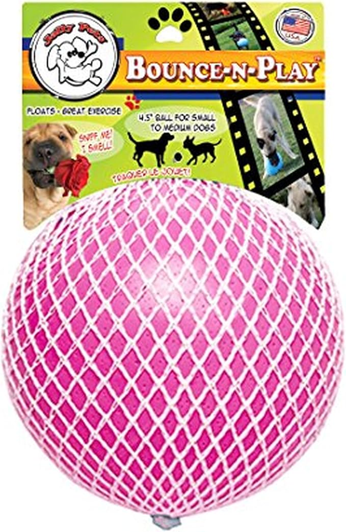 Jolly Pets Toys 881155 Jolly Bounce-N-Play Dog Toy, 4.5-Inch, Pink