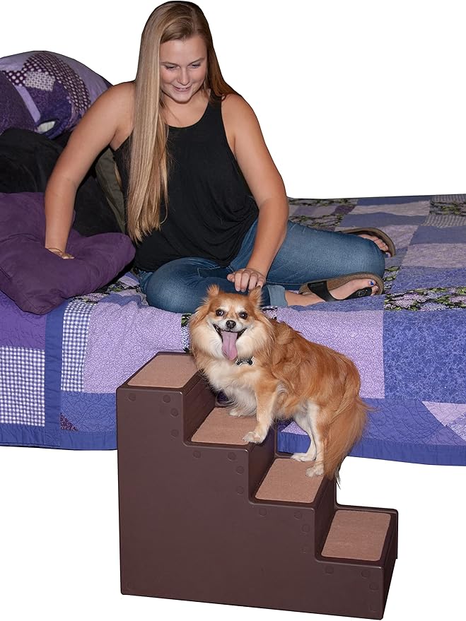 Pet Gear Pet Step IV Pet Stairs for Small Dogs and Cats up to 50 pounds, Lightweight, No Tools Required, 13 Colors to Choose from, Chocolate