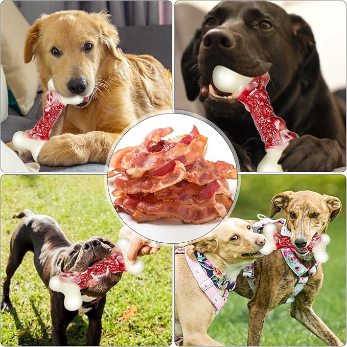 DEBAK Dog Toys for Aggressive Chewers, Dog Toys to Keep Them Busy, Durable and Strong Dog Bones for Heavy Chewers, Almost Indestructible for Lasts a Long Time