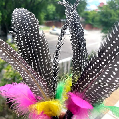 AcceLeah Cat Toy Replacement Feathers Cat Toy Wand Refills, Natural Bird Feathers Refill, Cat Feather Toy Replacement for Cat Wand (10Pcs (Taupe))