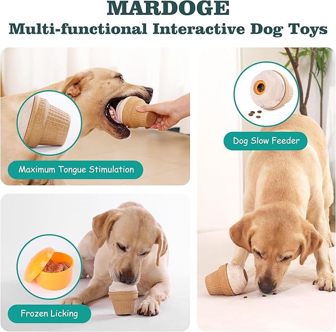 Multi-Functional Interactive Dog Toys for Aggressive Chewers, Indestructible Dog Toys for Medium/Large Breeds,Frozen Dog Treat Dispenser to Keep Them Busy,Reduces Anxiety(Pack of 2)