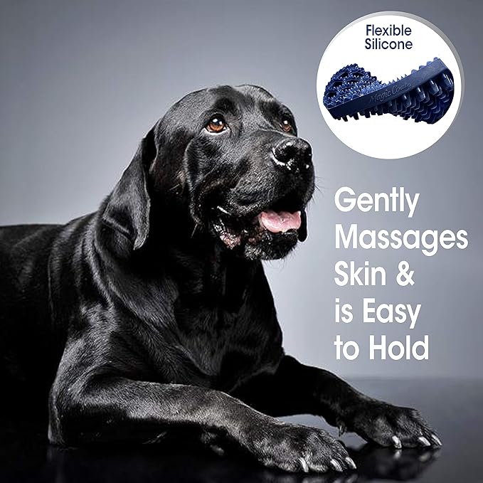 Four Paws Magic Coat Professional Series Grooming Dual-Sided Silicone Wet or Dry Curry Deshedding Brush for Dogs, 1 Count