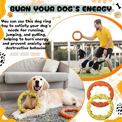 2 Pcs 9 Inch Dog Ring Dog Toy Flying Discs Training Ring Water Floating Fetch Toys Puppy Floating Pet Chewers for Throwing Catching Medium Large Breeds