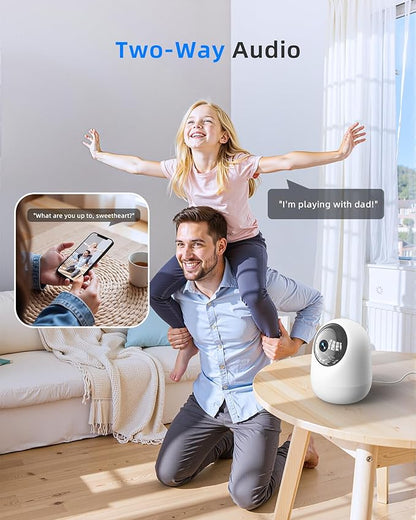 4MP Indoor Camera 5G/2.4G WiFi 6 360°Pan Tilt 2.5K Supports MicroSD up to 256GB (No Card) Plug-in Pet Camera with Speaker for Dog/Cat Baby Monitor with Phone App,Motion Tracking, Compatible with Alexa
