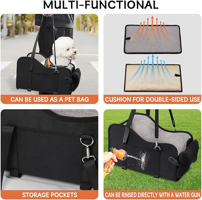 TKYZ Center Console Dog Car Seat,Pet Puppy Car Seat,Middle Console Dog Armrest Booster Seat for Small Dogs(Black)
