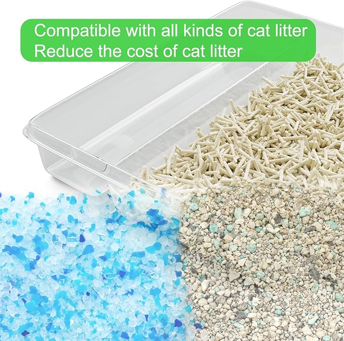 Reusable Litter Tray Compatible with Pet-Safe Scoop-Free Self-Cleaning Cat Litter Boxes - Easy to Clean Durable Litter Box Tray(2 Pieces Refills)