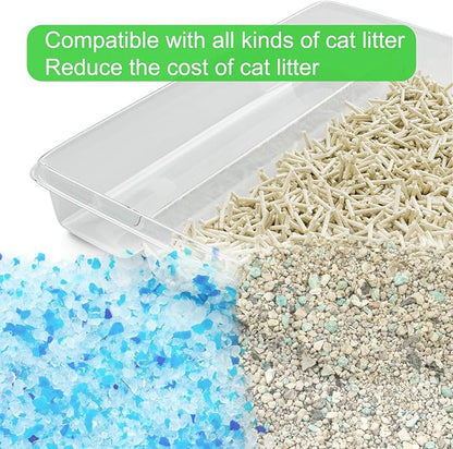 Reusable Litter Tray Compatible with Pet-Safe Scoop-Free Self-Cleaning Cat Litter Boxes - Easy to Clean Durable Litter Box Tray(2 Pieces Refills)
