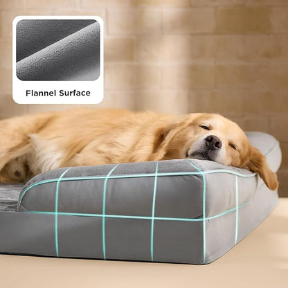 Bedsure XL Plus Orthopedic Dog Bed for Extra Large Dogs - Washable XLarge Dog Cat Bed Waterproof, Comfort Dogs Couch Sofa with Washable Removable Cover, Pet Bed with Nonskid Bottom, Hazel, 48"
