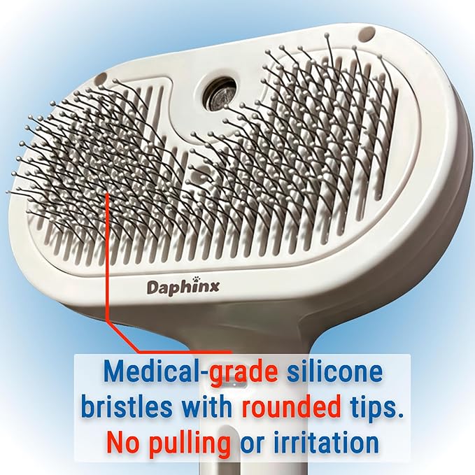 cat steam brush, misty defur comb, steamer hair brushes for indoor cats and other pets (Dogs, rabbit), groomer for shedding, massage, self-cleaning, anti-static, rechargeable grooming tool