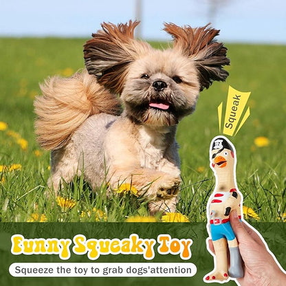 6 Pcs Rubber Chicken Squeaky Dog Toys Screaming Chicken Latex Soft Rubber Chew Molar Toys Interactive Pet Funny Squawkers Cute Dog Gifts for Small Medium Birthday (Cute Style)