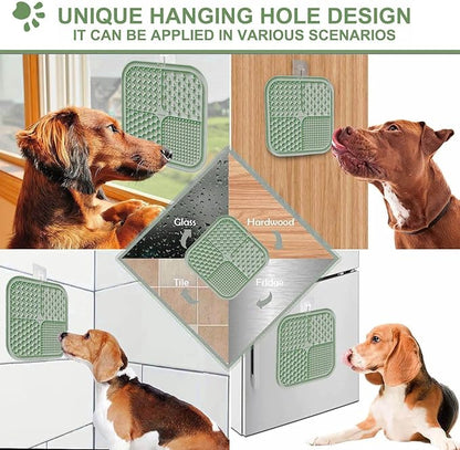 Licking Mat for Dogs & Cats with Suction Cups, 1 Pack Square Dog Slow Feeder Lick Pat for Anxiety Relief & Boredom, Dog Toys to Keep Them Busy, Pets Grooming Bathing Training Mat