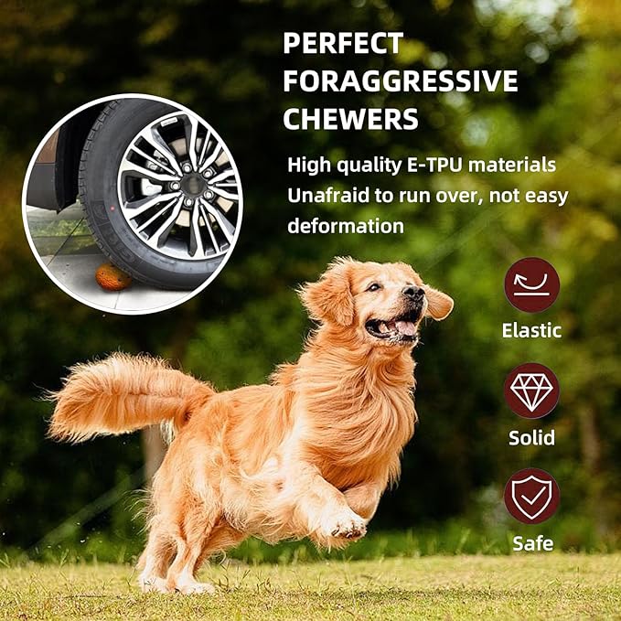 4 Pcs Large size Dog Balls, 3.15"Tennis Ball for Aggressive Chewers, Durable Bouncy Dog Toy Balls, Teething Cleaning Chew Toys, Water Toy Fetch Ball for Large Medium Dog, More Biting-Proof Atom