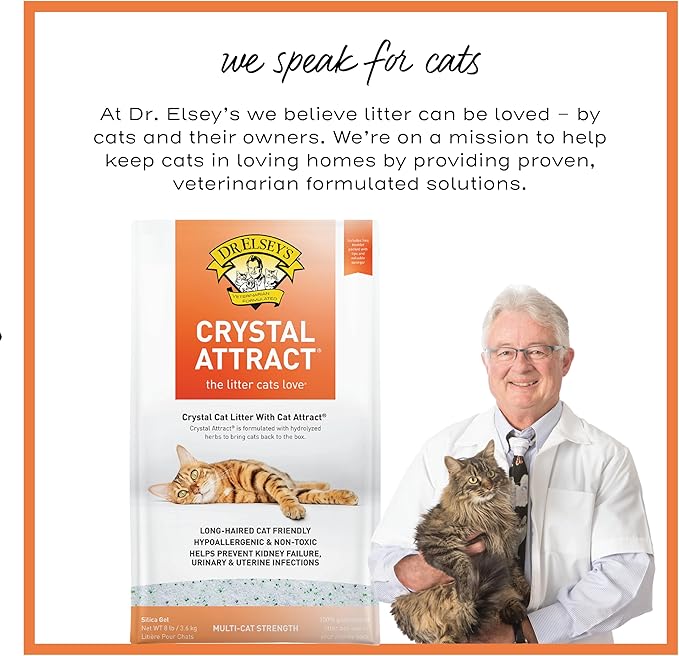 Dr. Elsey's Crystal Attract Silica Cat Litter, 8lbs