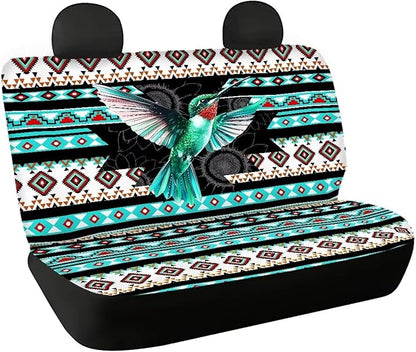 AFPANQZ Hummingbird Stripes Car Rear Seat Cover Non-Slip Stretch Universal Fit, Baby Dog Pets Work Back Seat Cover for Car Truck Van SUV Back Seats Cushion Protective