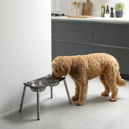 Adjustable Elevated Dog Bowl 56 fl oz Stainless Steel Bowls
