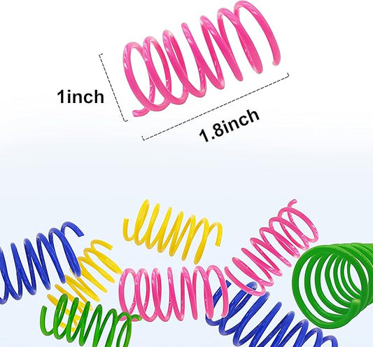 Cat Spring Toys 30 Packs, Plastic Colorful Springs Cat Toys for Cat Kitten Pets, Interactive Cat Toys for Indoor Cats and Kitten