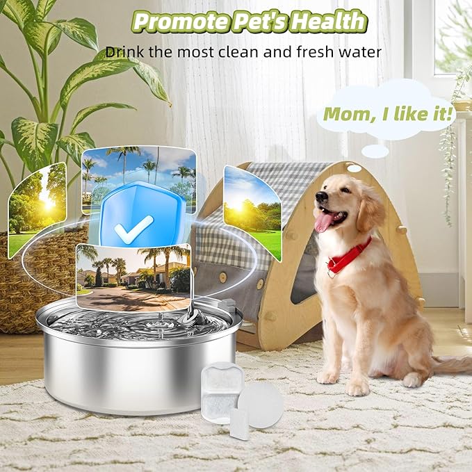 12 Sets Filter Replacement Compatible with oneisall 7L/230oz/1.8G Dog Water Fountain, Dog Water Bowl Filter for Stainless Steel Pet Fountain, 5-Layer Filtration System Activated Carbon Ion Resin