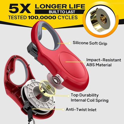 Fida Retractable Dog Leash, 16 ft Dog Walking Leash for Small Dogs up to 26lbs, Tangle Free, Red