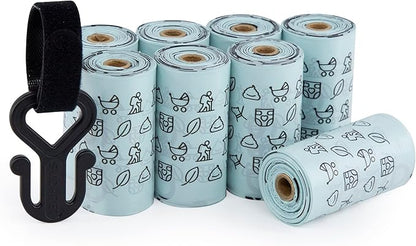 SVD.PET Dog Poop Bags, 120 Unscented Doggie Poo Bags, with Waste Bag Holder, Extra Thick With 100% Leak-Proof Guarantee (8 Rolls, 120 count)