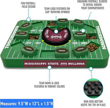 Pets First NCAA Mississippi State Large Puzzle Toy, New Size, Interactive Dog Treat & Slow Feeding Toy
