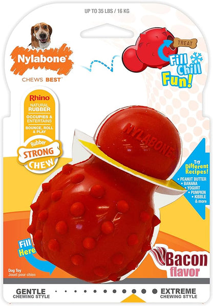 Nylabone Treatin' Cone Strong Stuffable Chew Toy for Dogs, Natural Rubber Fillable Treat Toy, Treat Dispensing Dog Toy, Bacon Flavor, Medium Dogs- Up to 35 lbs, 1 Count