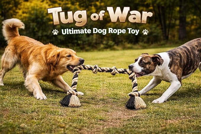 Large and Medium Dog Chew Toys for Aggressive Chewers, Dog Rope Toys for Medium Dogs, Indestructible Dog Toy, Knotted Dog Toys for Aggressive Chewers