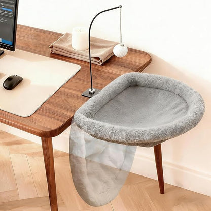 Cat Hammock Perch - Secure Clamp Desktop Lounger, Kitten Hanging Bed, Pet Table Hammock, Indoor Cat Resting Accessory Softs Material | Hammocks Perch for Bedroom Living Room Offices Home Play Table U