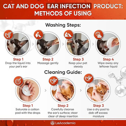 Dog Ear Infection Treatment | OTIC+ Ear Infection Treatment for Dogs & Cats | Cat Cleaner Drops | Chlorhexidine Wash for Pets | Helps with Otic Irritations & Itchings | Nano Silver | 2 Oz