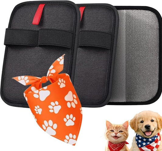 2PCS Upgraded Pet Hair Removal Glove & Pet Bandana; Electrostatic, Reusable Hair Removal for Dogs & Cats, Static Fur Removal Magic Brush, Pet Hair Removal Tool