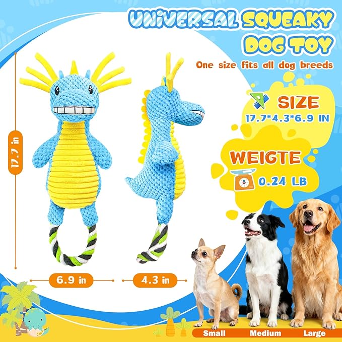 Squeaky Dog Toys for Large Dogs： Durable Large Dog Toys for Medium and Small Breeds -Plush Pet Toys to Keep Dogs Busy