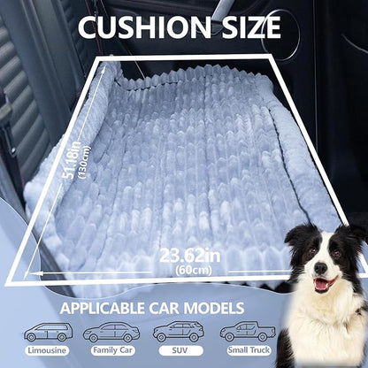 Waterproof Backseat Pet Bed Mat,Soft Plush Pet Seat Cover, Thickened Backseat Dog Bed Mat, Washable & Non-Slip Travel Pet Mat for Small Medium Dogs, Fits Car, Truck & SUV