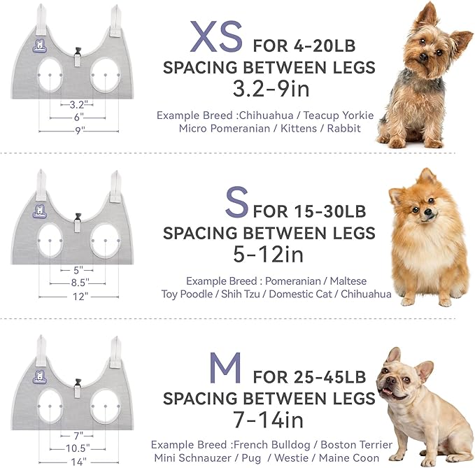 Dog Grooming Hammock Harness for Dogs & Cats with Pet Nail Clipper Trimmer - Cat Hanger Sling for Trimming Clipping Nails- Dog Hammock Restraint Bag for Small Medium Large pet （ Grey XS）
